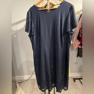 Loft Navy Lace Detailed Dress